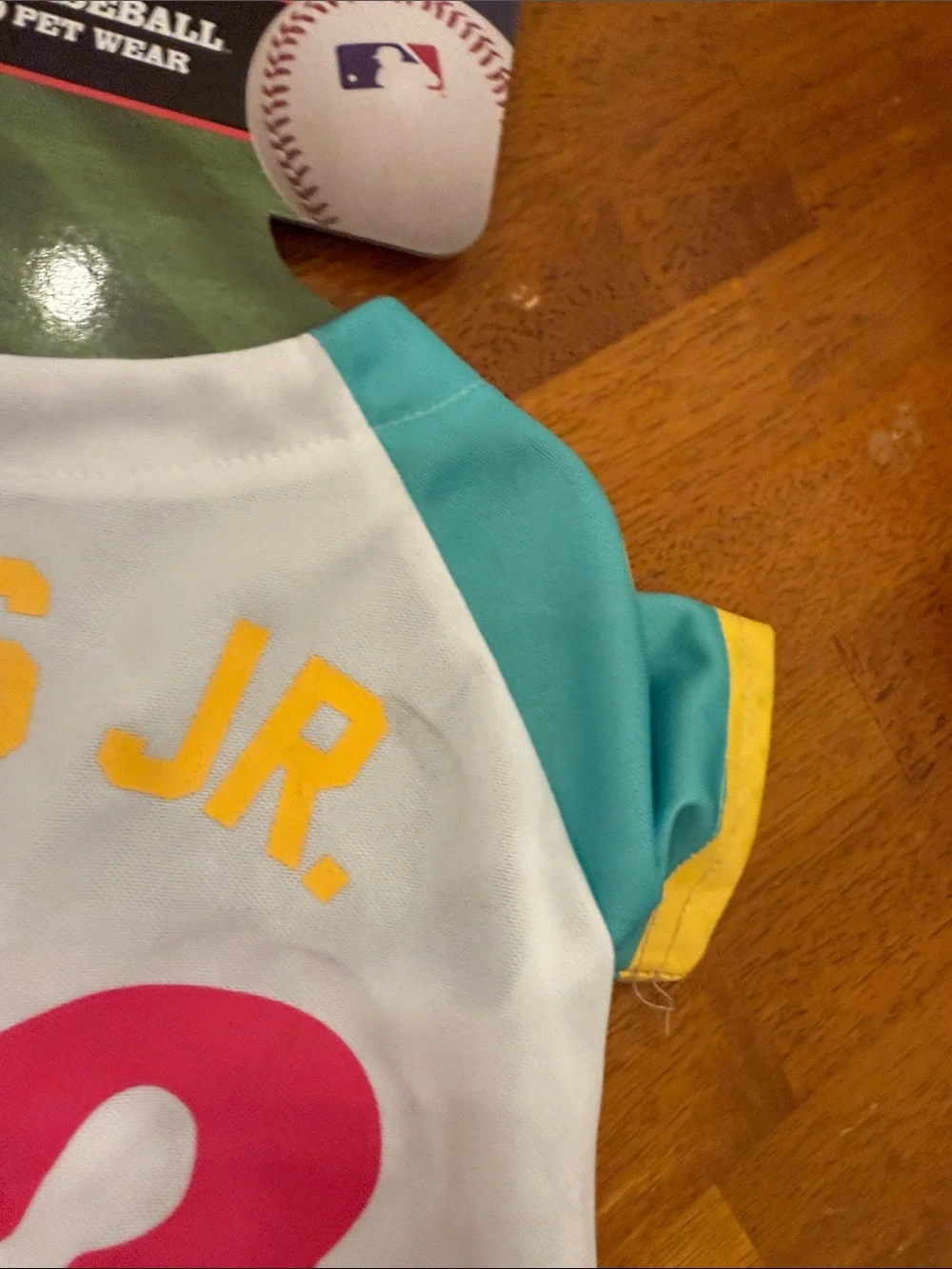 MLB Tatis Jr. #23 White Pink Yellow Teal Dog Jersey Medium